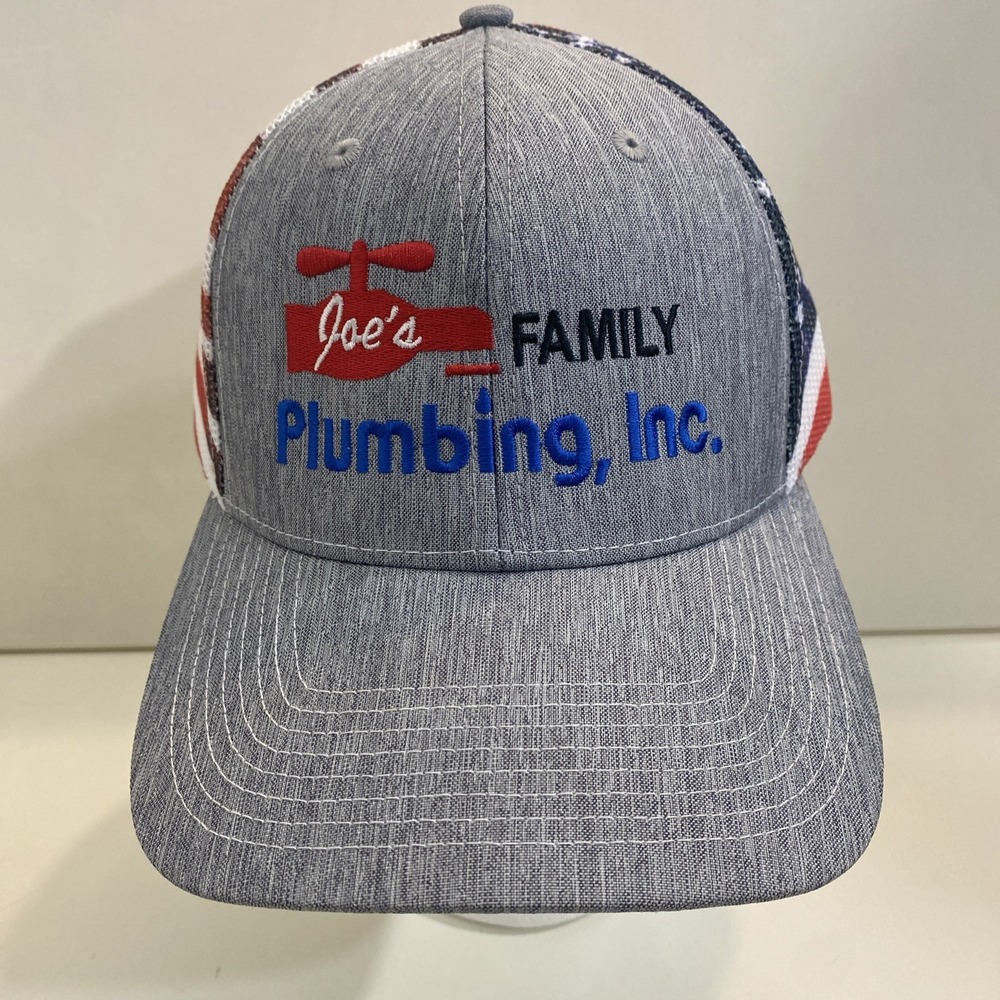 Outdoor Cap Joes Plumbing Trucker Hat American Flag Mesh Snapback Grey OC771PM